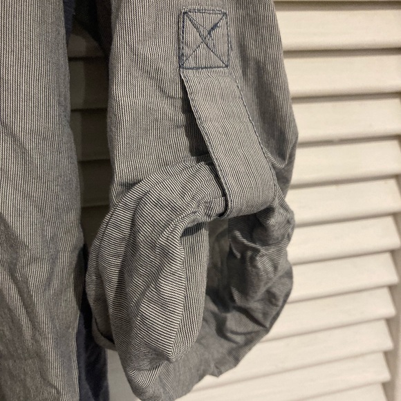 SOLD Propaganda Tunic Style 1/2 Sleeve Heather Blue and Grey Top Size Small - Picture 5 of 7